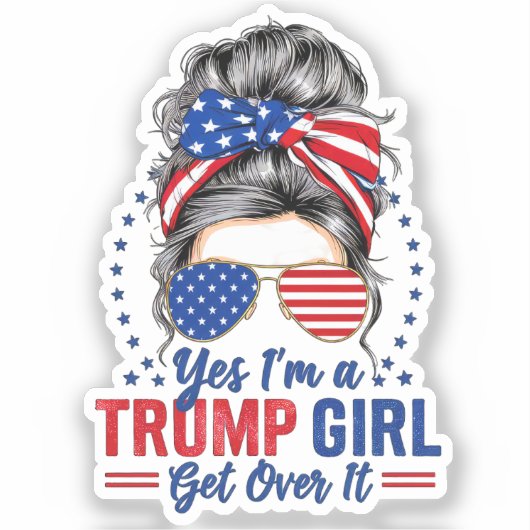Ja, als een Trump-meisje er overheen komt Sticker (Voorkant)