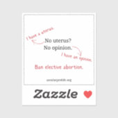 Ja Baarmoeder Ja Advies Sticker (Vel)