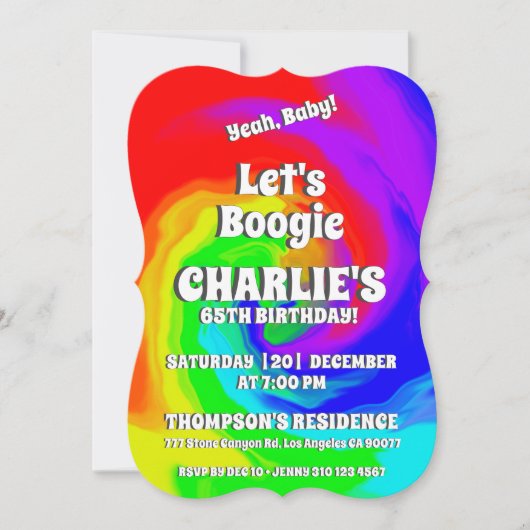 Ja, Baby! 65e verjaardag Vibrant Heat Wave Swirl Kaart (Voorkant)