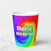 Ja, Baby! Laten we Boogie Vibrant Swirl verjaardag Papieren Bekers (Achterkant)