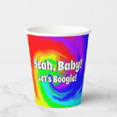 Ja, Baby! Laten we Boogie Vibrant Swirl verjaardag Papieren Bekers (Voorkant)