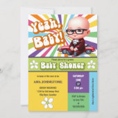 Ja Baby Retro Baby shower Kaart (Voorkant)