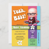 Ja Baby Retro Baby shower Kaart (Voorkant)