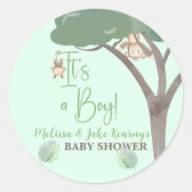 JA BABY SHOWER, MONKEY BABY SHOWER stickers