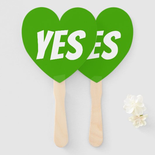 Ja, beide zijden groene quizgame-bordborden handwaaier (Voorkant en achterkant)