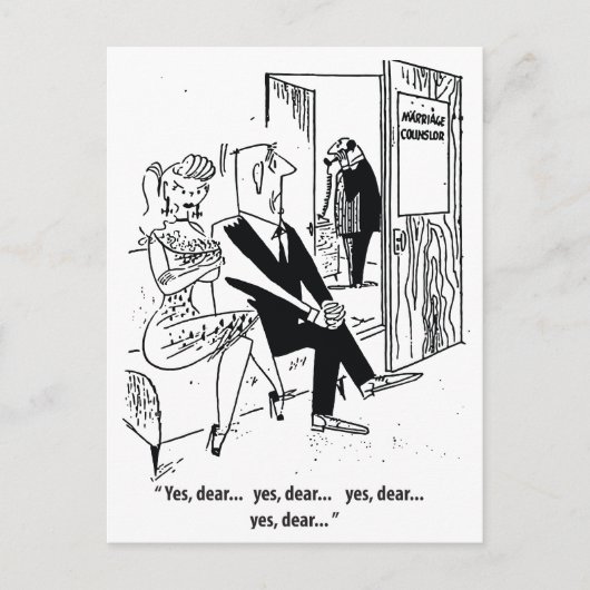 Ja Beste, Huwelijksconsulent Humor, Vintage Briefkaart (Voorkant)