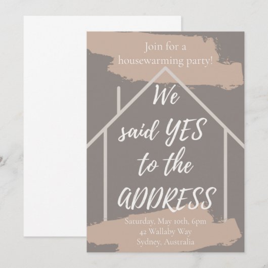 JA bij de uitnodiging van de ADDRESS-partij voor d (Voorkant / Achterkant)