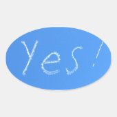 Ja Blauw Ovale Sticker (Voorkant)