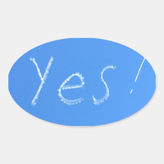 Ja Blauw Ovale Sticker (Voorkant)