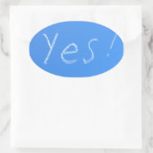 Ja Blauw Ovale Sticker (Tas)