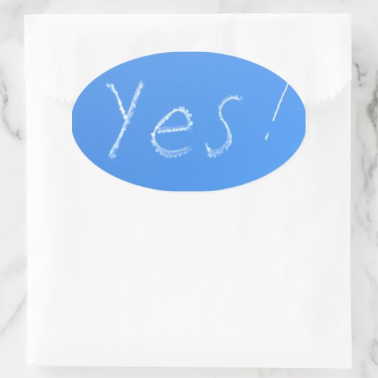 Ja Blauw Ovale Sticker (Tas)