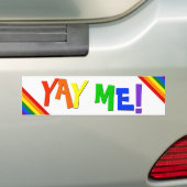 JA. Bumpersticker Gay Pride Rainbow (Op auto)