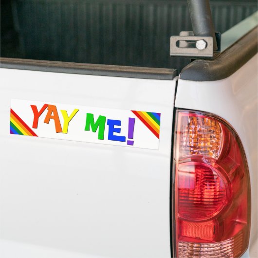 JA. Bumpersticker Gay Pride Rainbow (Op Truck)