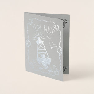 Ja Buoy Funny Nautical Pun   Fijne verjaardag Folie Kaarten