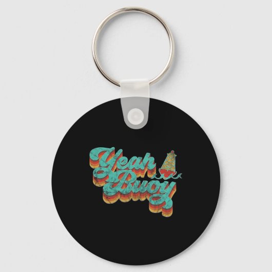 Ja Buoy  Retro 70s Summer Ocean Boating G Sleutelhanger (Voorkant)