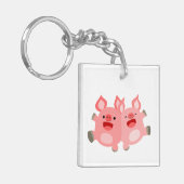 JA! Cartoon Varkens AcrylSleutelhanger Sleutelhanger (Voorkant Links)
