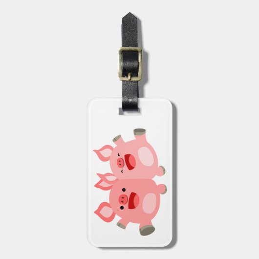 JA! Cartoon Varkens Bagagelabel (Voorkant verticaal)