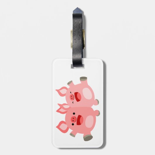 JA! Cartoon Varkens Bagagelabel (Achterkant verticaal)