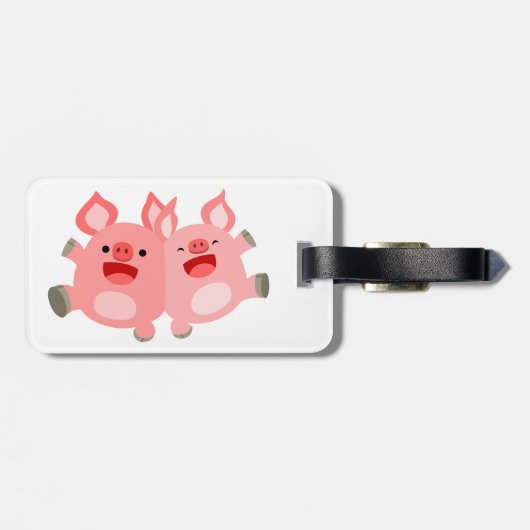 JA! Cartoon Varkens Bagagelabel (Achterkant horizontaal)