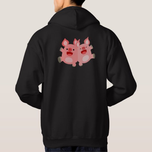 JA! Cartoon Varkens Hoodie (achterzijde) (Achterkant)