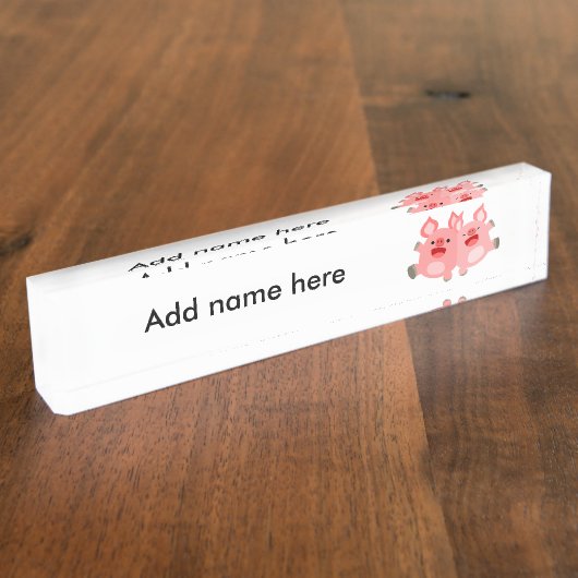 JA! Cartoon varkens Naam Bord Naambordje (Zijkant)