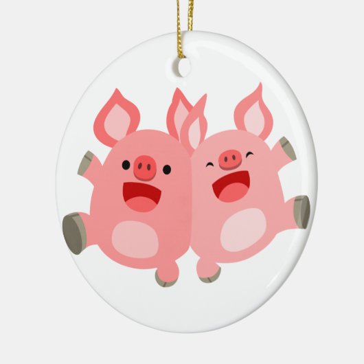 JA! Cartoon Varkens Ornament (Links)
