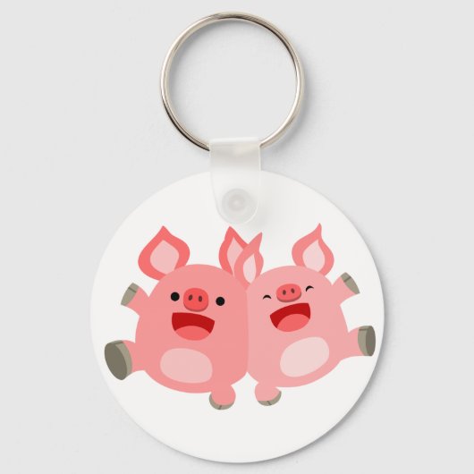 JA! Cartoon Varkens Sleutelhanger (Voorkant)