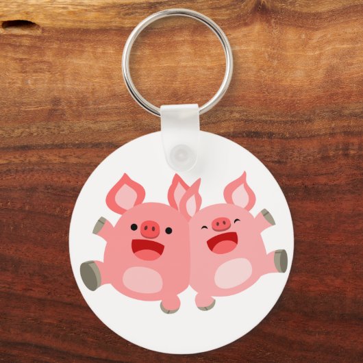 JA! Cartoon Varkens Sleutelhanger (Voorkant)