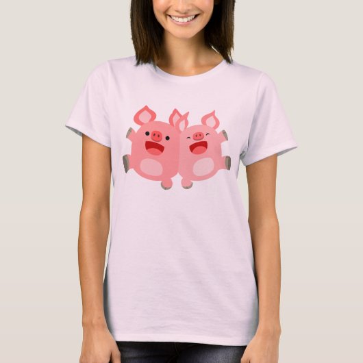 JA! Cartoon Varkens T-Shirt (Voorkant)