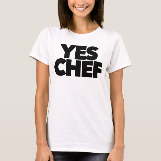 Ja chef grappig voor je restaurant baas personeel t-shirt (Voorkant)