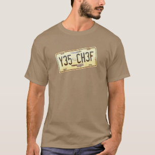 Ja Chef Rusted Car Licence Number Bord T-shirt