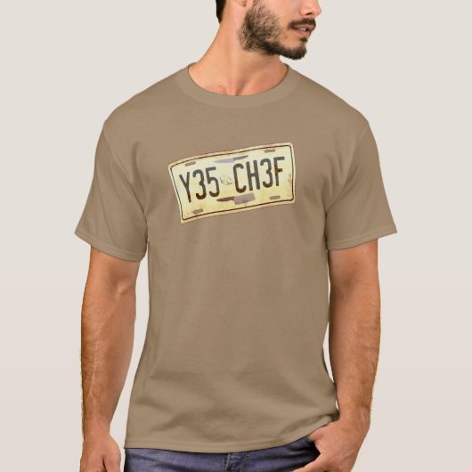 Ja Chef Rusted Car Licence Number Bord T-shirt (Voorkant)