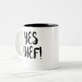 Ja Chef. Tweekleurige Koffiemok (Voorkant links)