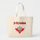 ja Cie kocham Eagle Heart Grote Tote Bag (Voorkant)