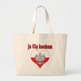 ja Cie kocham Eagle Heart Grote Tote Bag