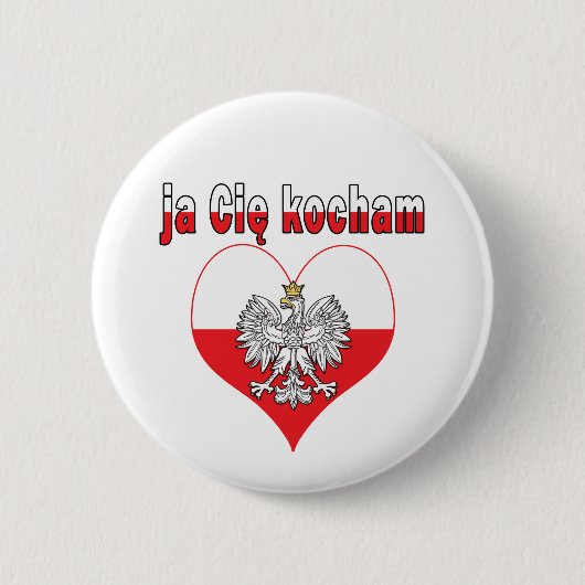 ja Cie kocham Eagle Heart Ronde Button 5,7 Cm (Voorkant)
