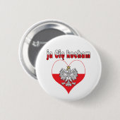 ja Cie kocham Eagle Heart Ronde Button 5,7 Cm (Voorkant /achterkant)