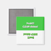 Ja Clean/Boo Dirty - Green Dishwasher Magnet (Voorkant / Achterkant)