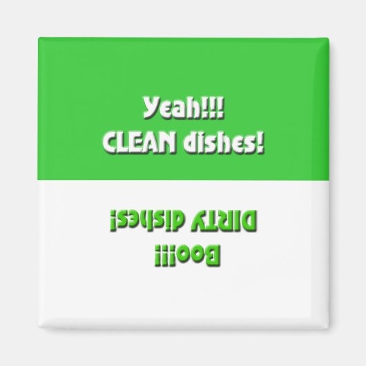 Ja Clean/Boo Dirty - Green Dishwasher Magnet (Voorkant)
