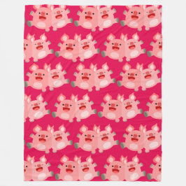 JA! Cute Cartoon Pigs Fleece Blanket Deken