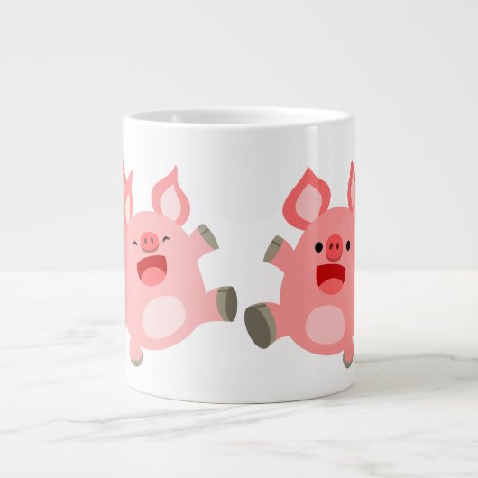 JA! Cute Cartoon Pigs Jumbo Mok (Voorkant)