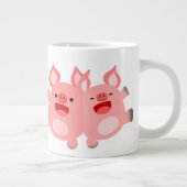 JA! Cute Cartoon Pigs Jumbo Mok (Rechts)