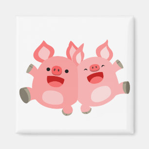 JA! Cute Cartoon Pigs Magnet