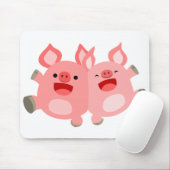 JA! Cute Cartoon Pigs Mousepad Muismat (Met muis)