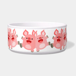JA! Cute Cartoon Pigs Pet Bowl Voerbakje