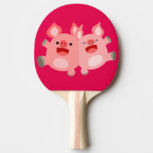 JA! Cute Cartoon Pigs Ping Pong Paddle Tafeltennisbatje (Voorkant)