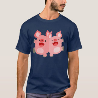 JA! Cute Cartoon Pigs T-Shirt
