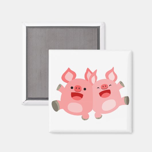 JA!! Cute Cartoon Varkens Magneet (Voorkant / Achterkant)