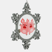 JA!! Cute Cartoon Varkens Tin Ornament (Links)