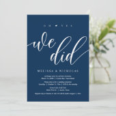 Ja, dat deden we, Black, Wedding Elopement Party I Kaart (Staand voorkant)